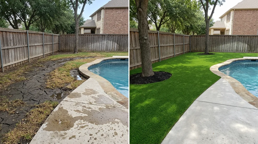 Result artificial grass installation in Waco - Waco Artificial Grass Installation